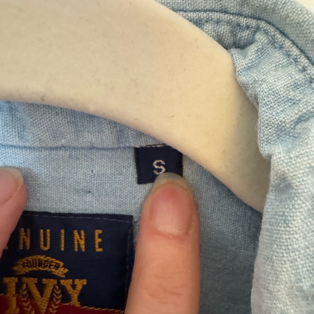 Vintage Sleeveless Denim Button-Up Shirt - Picture 4 of 5